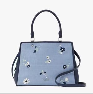 Kate Spade Blue and Navy Floral Satchel